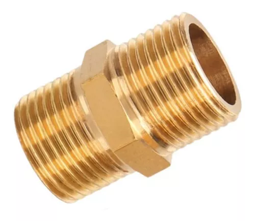 Niple Duplo Conexão Latão 3/8 – 3/8 Rosca Bsp