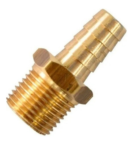 Adaptador latão espigão rosca macho 1/2 para mangueira 3/8