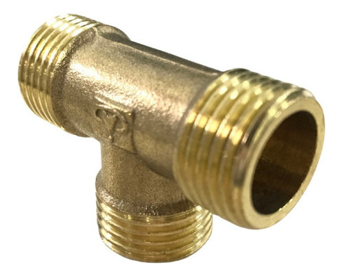 Tee latão conexão união macho rosca 1/8 bsp
