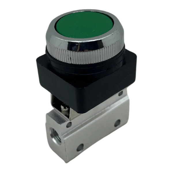 Válvula pneumática 3/2 vias botão interno rosca 1/8 bsp