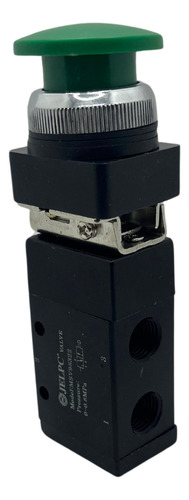 Válvula pneumática 3/2 vias botão externo rosca 1/4 bsp