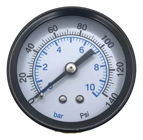 Manômetro horizontal rosca 1/8 bsp escala 0 a 10 bar 150 psi