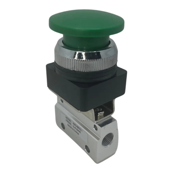 Válvula pneumática 3/2 via botão externo rosca 1/8 bsp