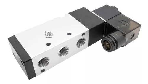 Válvula Pneumática Solenoide/mola 5/2 Vias Rosca Total 1/4