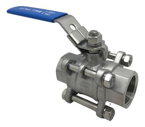 Válvula esfera tripartida alavanca inox 304 rosca 2 polegada