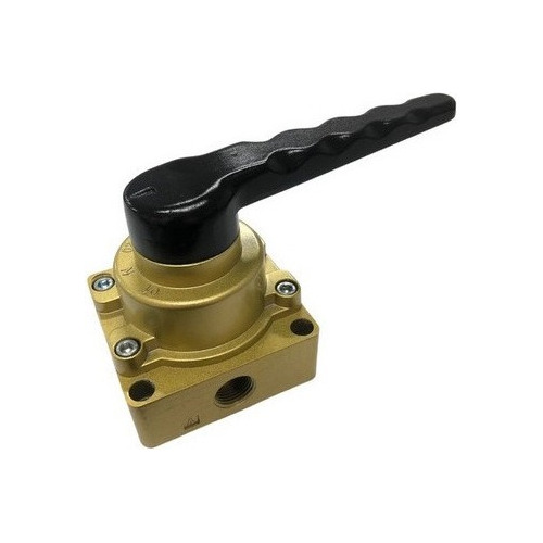 Válvula pneumática 4/3 vias rotativa centro fechado 1/4 bsp