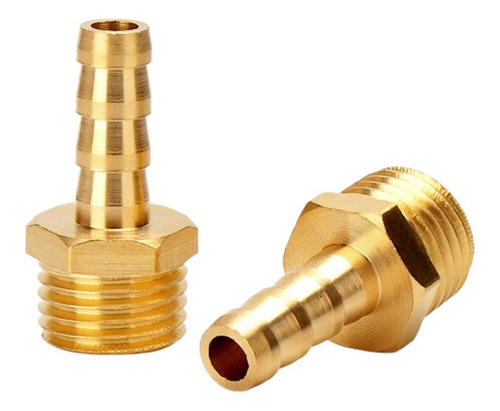 2 espigão adaptador macho latão rosca 3/8 p/ mangueira 5/16