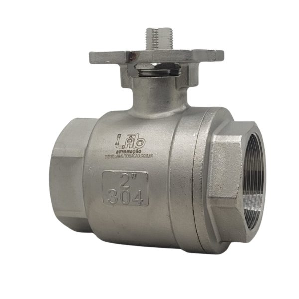 VALVULA ESFERA INOX 3″ BSP – BIPARTIDA COM BASE PARA ATUADOR DUPLA  ACAO 1000WOG