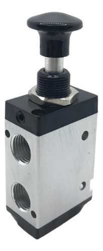 Válvula pneumática 3/2 vias acionamento botão mola 1/8 bsp