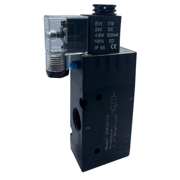 Válvula solenoide/mola 3/2 vias rosca 1/2 pneumática