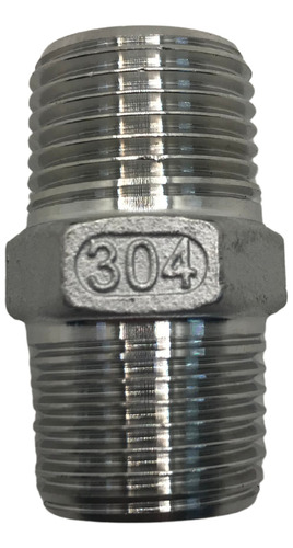 Niple inox 304 150lbs duplo conexão rosca 3/4
