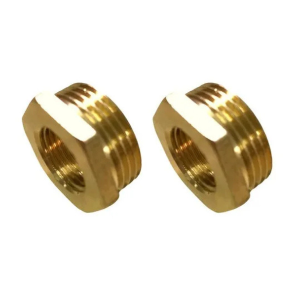 2 peças bucha com redução conexão latão rosca 1/4 x 1/8 bsp