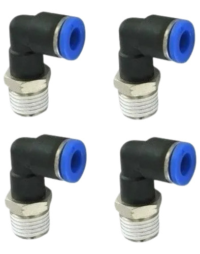 15 pçs conexão pneumática cotovelo macho 1/2 npt x 8mm tubo