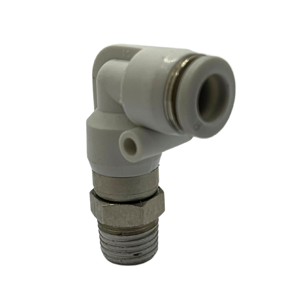 Conexão Rotativa Pneumática Cotovelo Rosca 1/4 NPT Tubo 12mm