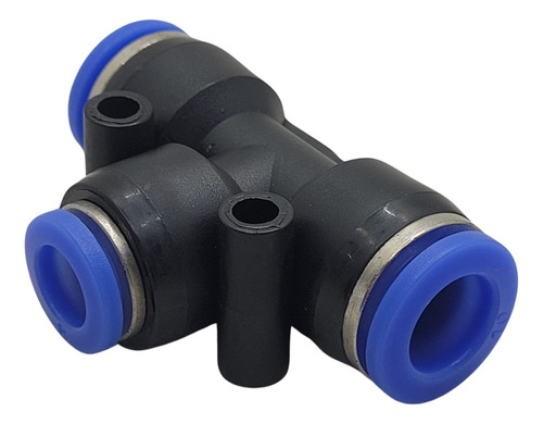 Conexão pneumática união em t 10mm com redução centreal 8mm