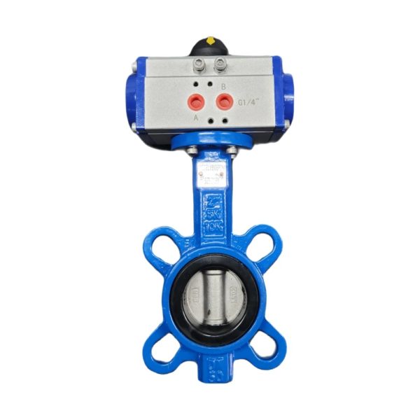 Válvula borboleta 3 polegadas wafer disco inox ved epdm Com Atuador pneumatico