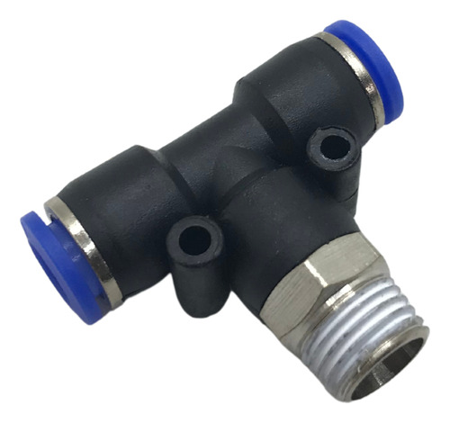 Conexão Pneumática Te 8mmx1/8 Npt – Macho Central – 2 Peças
