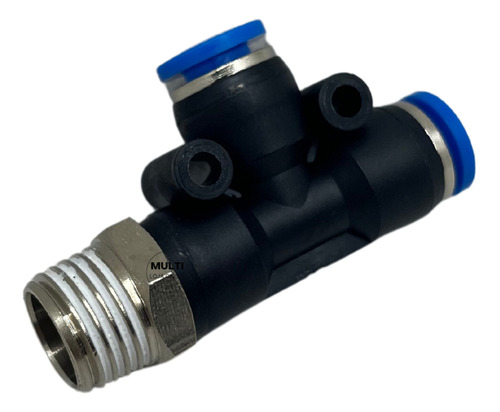 2 pçs conexão tee tubo 8mm rosca lateral 1/4 npt pneumática
