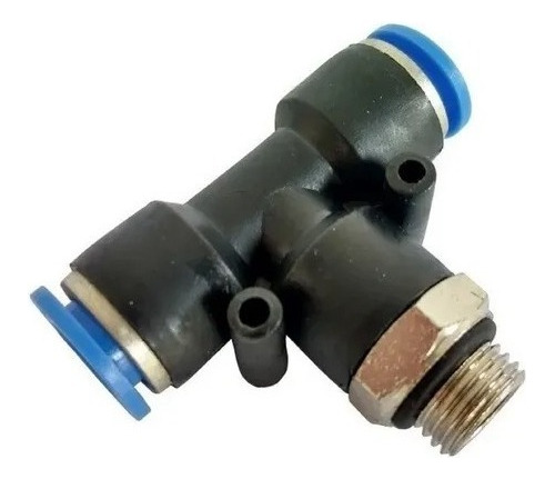 Conexão pneumática tee 12mm x rosca central 3/8 bsp -2 peças