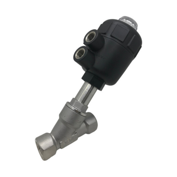Válvula angular aço inox 2/2 vias simples ação rosca 2  pol
