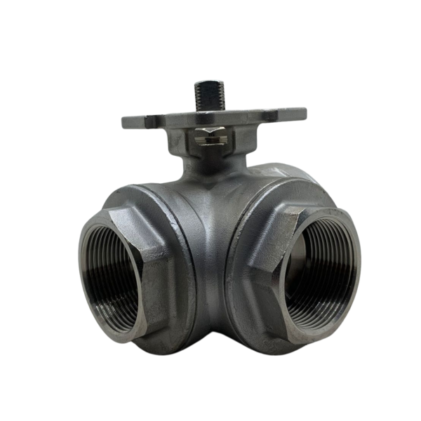 Válvula esfera 3 vias L 1.1/4″ inox 304