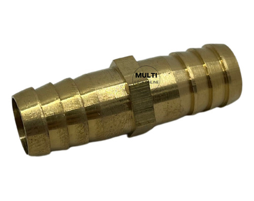 Emenda união reta latão p/ mangueira 10mm 3/8 água ar gás