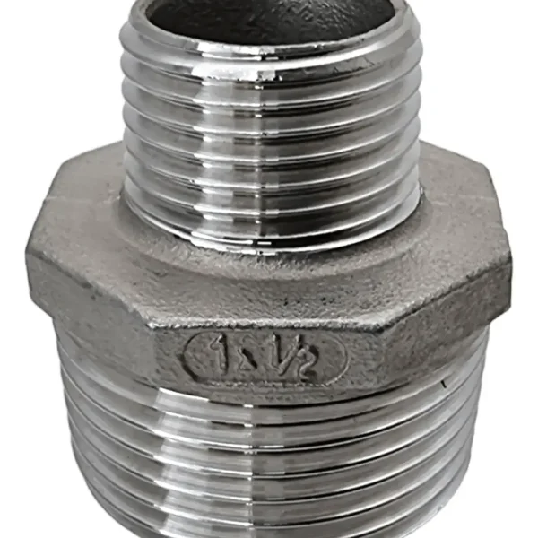 Niple inox 304 150lbs duplo conexão rosca  2″  – 1″   BSP