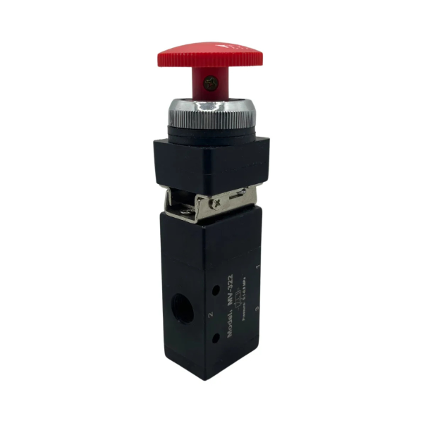 Válvula pneumática 3/2 vias botão cogumelo rosca 1/8 bsp