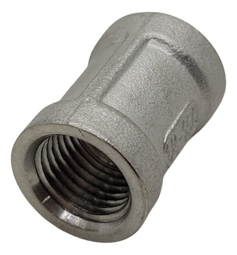 Conexão emenda aço inox 304 luva fêmea rosca 1 bsp