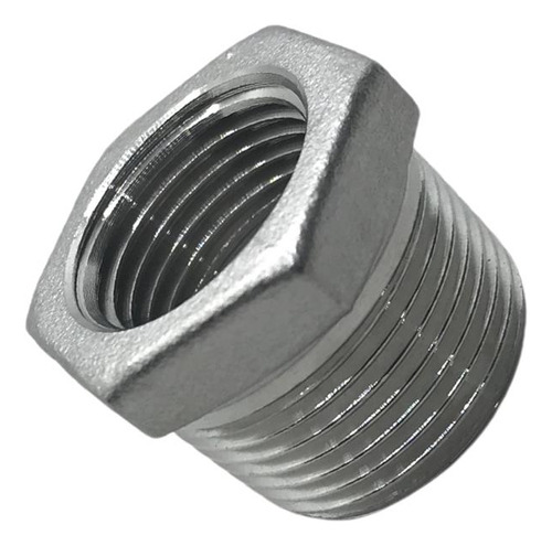 Bucha redução conexão aço inox 304 rosca 1.1/2 x 1 bsp
