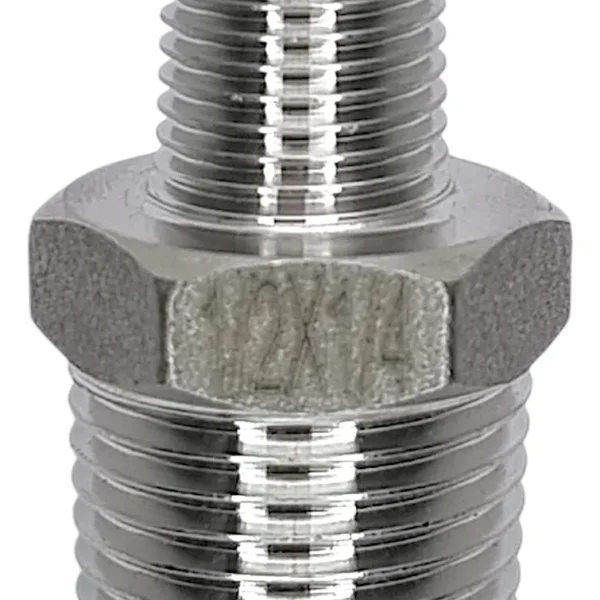 Nipleaço inox 304 conexão rosca 3/8 com redução para 1/4 150lbs