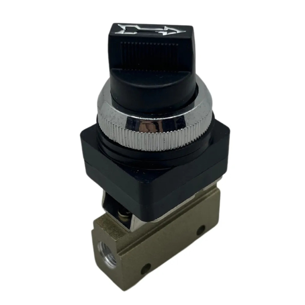 Válvula pneumática 3/2 via botão seletor curto rosca 1/8 bsp